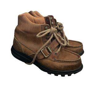 Polo Sport Ralph Lauren Ranger Brown Leather Ankle Chukka Boots Women 7B Buckle